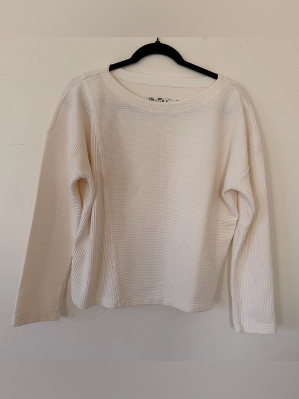 Anthropologie Cream Ribbed Long Sleeve Sweater Size XS